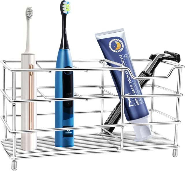 Porte-brosses À Dents Mural Sans Perçage, 7 Compartiments, En Acier Inoxydable.