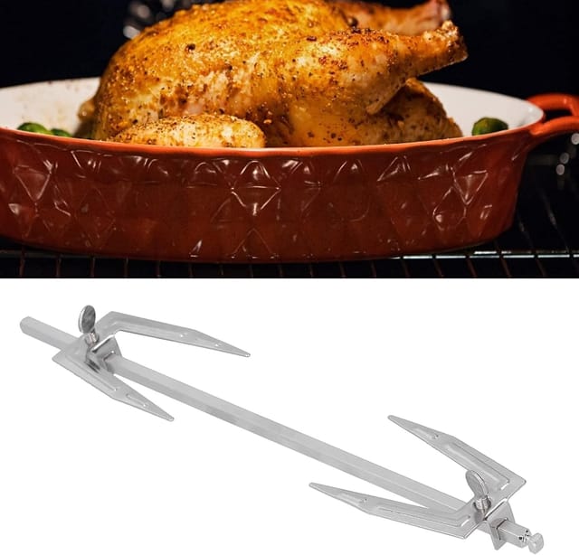 Grille À Poulet, Support Pour Cuisses De Poulet, Fourchette À Rôtir Rotative En Acier Inoxydable, Fourchette À Poulet, Accessoires De Cuisson, Ustensiles De Barbecue, Accessoires De Cuisson