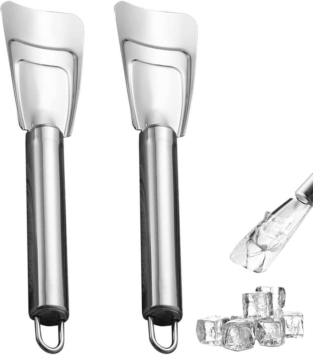 Lot De Deux Raclettes Pour Réfrigérateur En Acier Inoxydable Pelles À Glace Pour Dégivrage Outil De Nettoyage Pour Congélateur Et Frigo