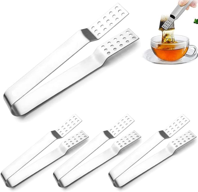 Lot De 4 Pinces À Sachet De Thé En Acier Inoxydable, Presse Anti-brûlure Pour Infusion, Manche Ergonomique