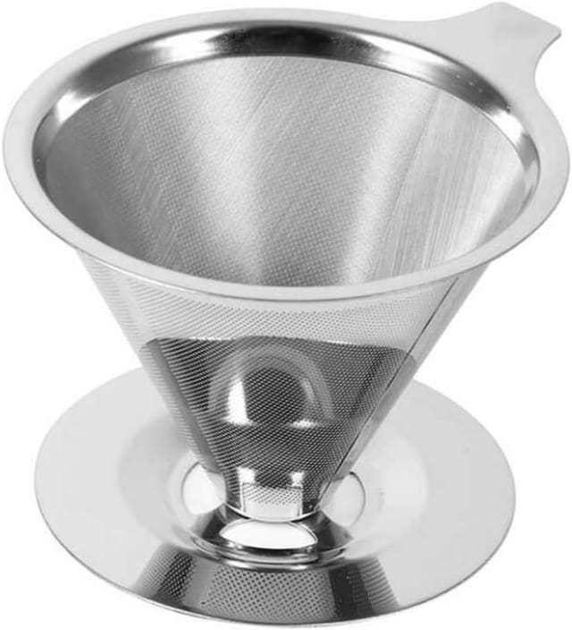 Filtre À Café R éutilisable Double Couche En Acier Inoxydable, Entonnoir Pour Infusion Lente, Compatible Avec Filtre En Métal