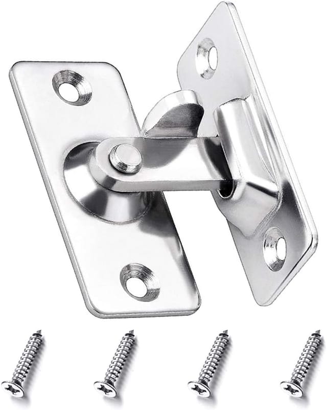 Verrou De Sécurité D Angle Pour Porte Coulissante En Acier Inoxydable Avec Vis Pour Chambre Et Salle De Bain Accessoire De Quincaillerie