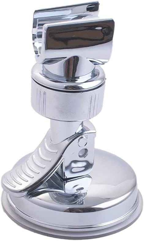 Support De Pommeau De Douche Remplaçable En Plastique Chromé Réglable À Ventouse Pour Salle De Bain