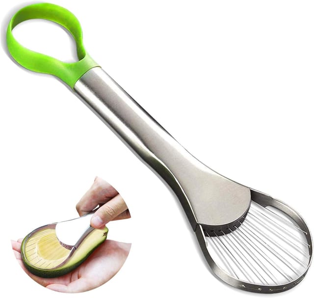 Coupe-avocat En Acier Inoxydable Avec Lame Facile À Nettoyer Et Manche Antidérapant En Silicone, Outil De Cuisine Sûr