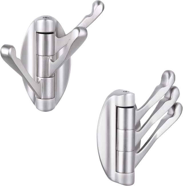 Lot De Deux Crochets À Serviette Pliants Rotatifs En Métal Pour Salle De Bain Et Camping Car Support Pour Peignoirs Et Serviettes