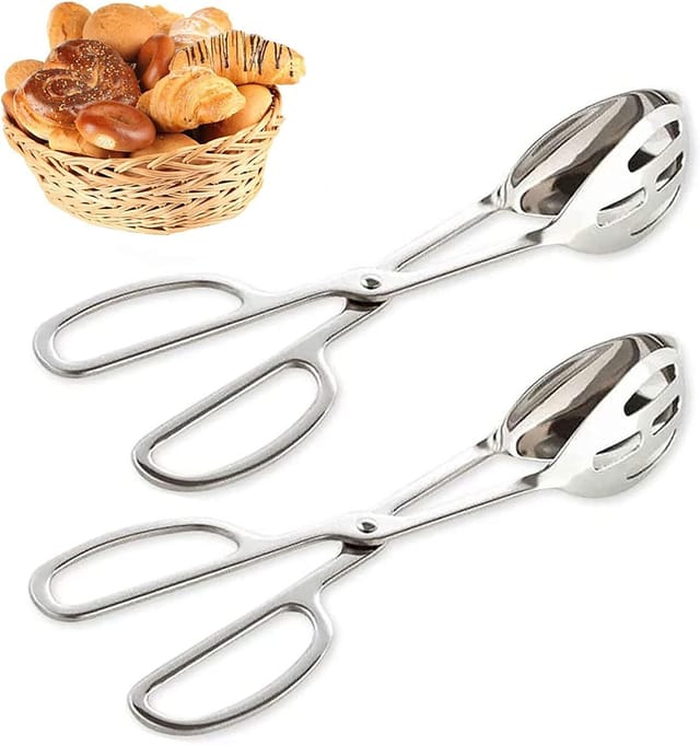 Lot De Deux Pinces De Cuisine En Acier Inoxydable Double Face Pour Barbecue Et Buffet Outil Pour Service Alimentaire Pour Restaurant Et Bar