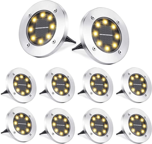 Lot De Huit Lampes Solaires Extérieures Pour Jardin Lumière Chaude Étanche Pour Allée Terrasse Et Pelouse Éclairage Décoratif