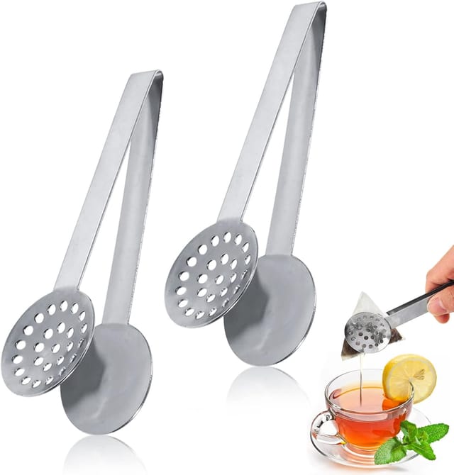 Lot De 2 Pinces À Sachet De Thé En Acier Inoxydable, Presse Pour Infusion, Multifonctions Pour Filtres À Thé Et Glaçons