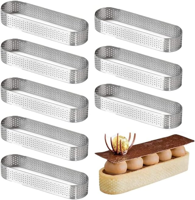 Anneau Perforé Pour Mousse En Acier Inoxydable Forme Ovale Pour Tarte Et Quiche Moule À Pâtisserie