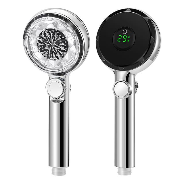 Pommeau De Douche A Main Avec Ecran Digital De Temperature Haute Pression Trois Jets Pour Une Douche Confortable Et Securisée