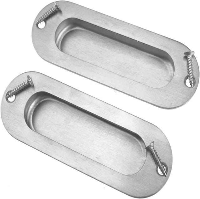 Poignée Encastrée Ovale En Acier Inoxydable Brossé Pour Porte Coulissante Et Tiroir Accessoire De Meuble
