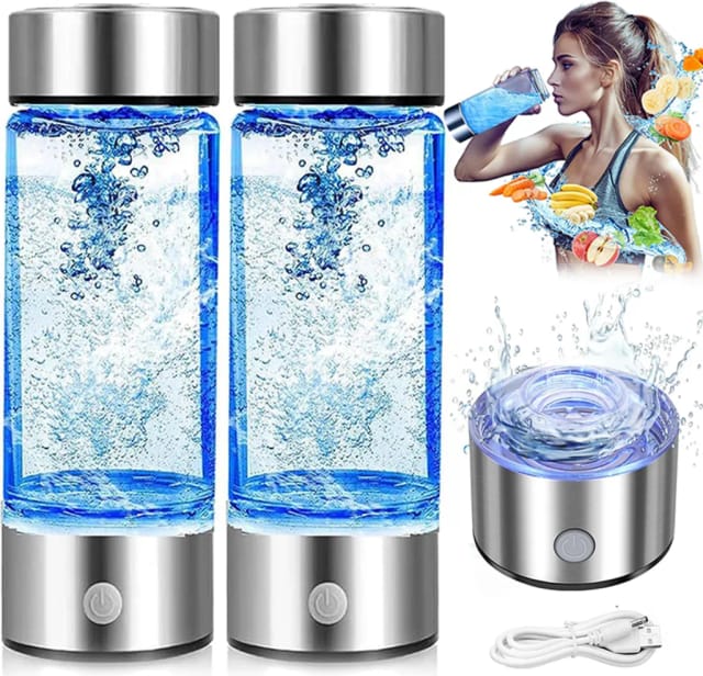 Lot De Deux Bouteilles D Hydrogène Portables Quatre Cent Trente Millilitres Ioniseur Avec Technologie Spe Et Pem Pour Eau