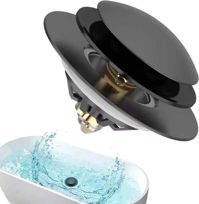 Bouchon De Baignoire Amélioré Avec Récupérateur De Cheveux, Bouchon De Vidange Escamotable, Couvercle Anti-obstruction, Remplace Le Modèle À Soulever Et À Tourner