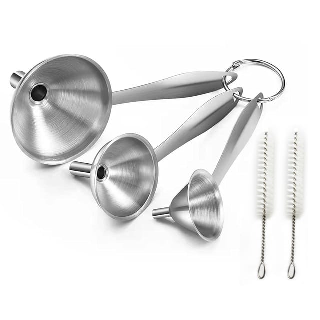 Entonnoir En Acier Inoxydable, Lot De 3, Entonnoir Ménager De Petit Diamètre, Kit Multifonctionnel Pour La Détection Des Fuites D'Huile