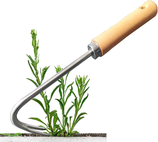 Extracteur De Racines Manuel En Inox, Outil De Jardinage À Manche Bois Pour Désherbage Et Plantation