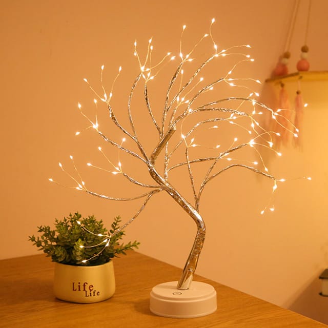 Lampe Bonsa ï Pour Décoration De Chambre Cent Huit Led Lumière Chaude Pour Salon Et Maison Cadeau Pour Noël Et Mariage Décoration
