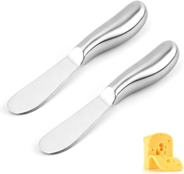 Lot De Deux Couteaux À Beurre En Acier Inoxydable Manche Ergonomique Creux Pour Tartiner Fromage Et Confiture Accessoire Pour Petit Déjeuner