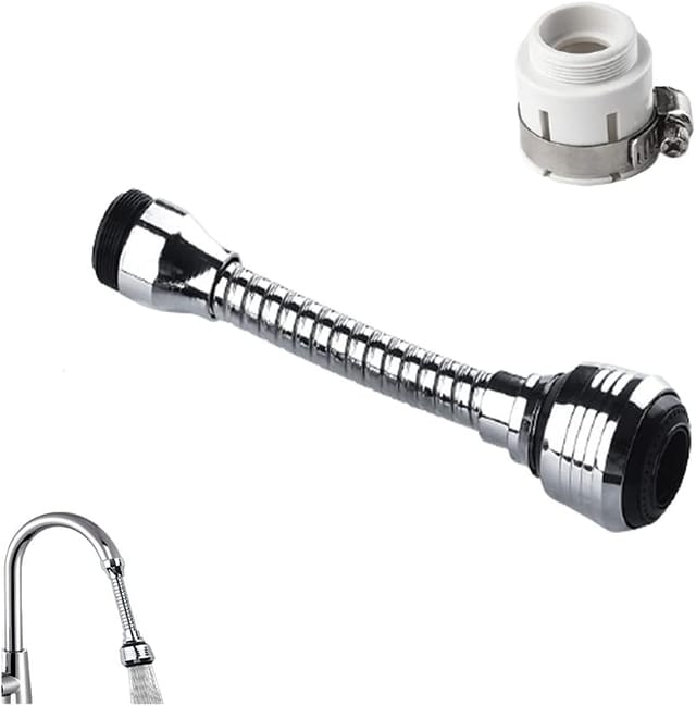Aérateur De Robinet Flexible Trois Cent Soixante Degrés Économiseur D Eau Pour Robinet Quinze À Trente Deux Millimètres
