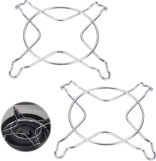 Lot De Deux Anneaux De Cuisson Pour Gazinière Et Camping Support Pour Wok Et Poêle Résistant À La Chaleur Accessoire De Cuisine Polyvalent