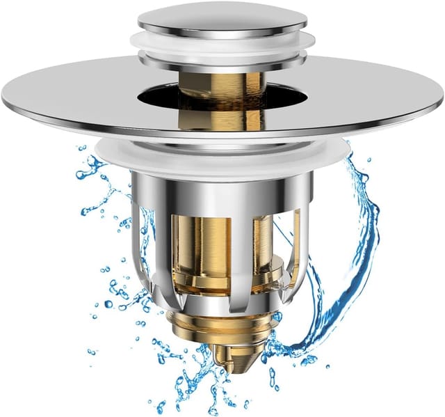 Bouchon De Lavabo Universel 2 En 1, Crépine De Lavabo Escamotable, Bouchon De Lavabo Pour Trous De Vidange De 1,06" À 1,65
