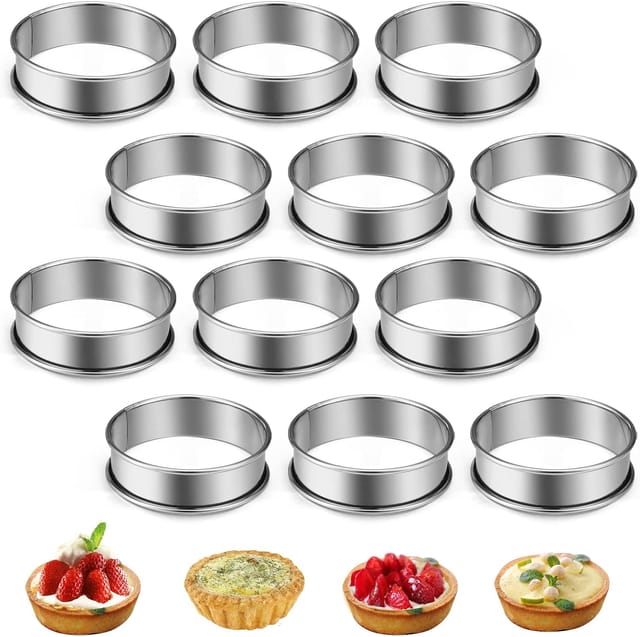 Lot De 12 Anneaux À Dessert En Acier Inoxydable 8 Cm, Moules Pour Mousse Et Pancakes, Cercles À Gâteaux