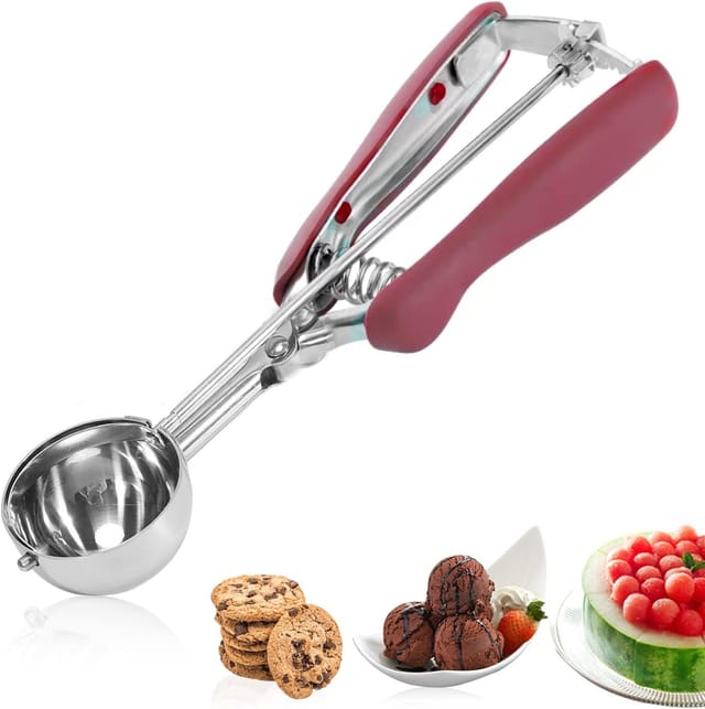 Cuillère À Glace En Acier Inoxydable Poli, Cuillère À Biscuits, Acier Inoxydable Poli, 5 Cm, Cuillère À Glace, Acier Inoxydable Avec Gâchette Pour Glace, Biscuits, Pâte À Gâteau
