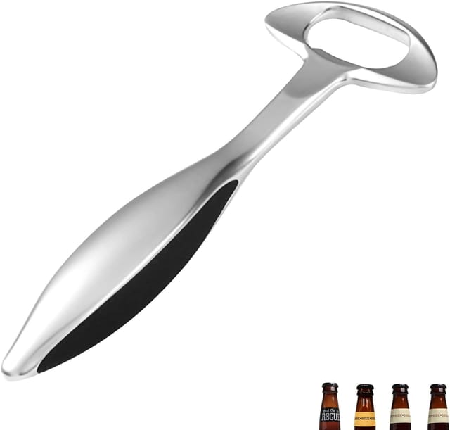 Ouvre-bouteille En Acier Inoxydable Avec Poignée Ergonomique Et Robuste, Idéal Pour Le Bar, La Maison Ou L'Extérieur.