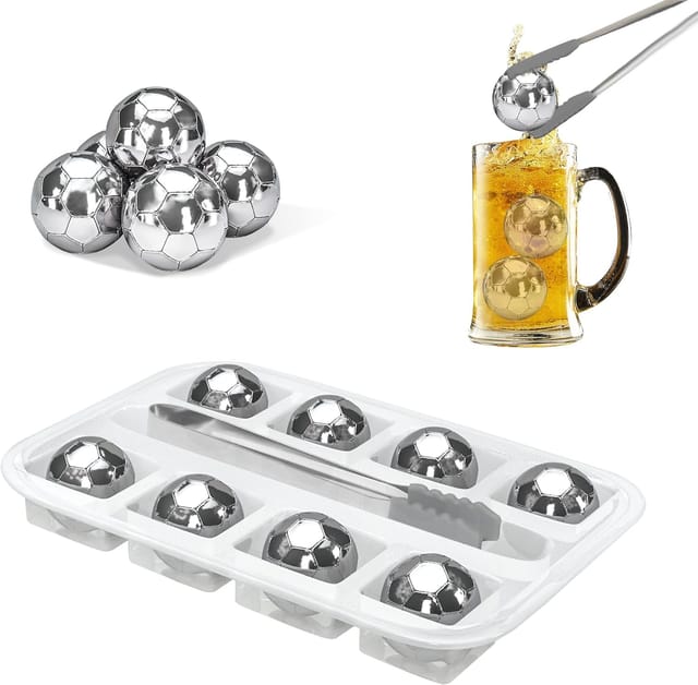 Lot De Huit Glaçons Réutilisables En Acier Inoxydable Avec Pince Pour Refroidir Les Boissons Sans Dilution Technologie Avancée