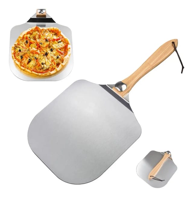 Pelle À Pizza En Aluminium Avec Manche En Bois Pliable De 30 Cm, Longueur Totale De 63,5 Cm, Utilisable Au Four Et Au Barbecue À La Maison Et Au Restaurant.