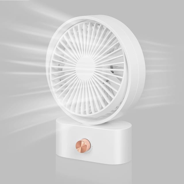Ventilateur De Table, Ventilateur De Bureau Usb Puissant Et Silencieux, Petit Ventilateur À 10 Vitesses, Mini Ventilateur Sans Fil, Rotation Automatique À 90°
