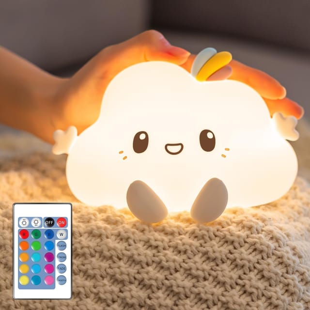 Veilleuse Led Nuage Mignonne, Télécommande, 16 Couleurs, Lampe Nuage Led En Silicone, Intensité Réglable Pour Chambre, Lampe Mignonne Portable Et Rechargeable
