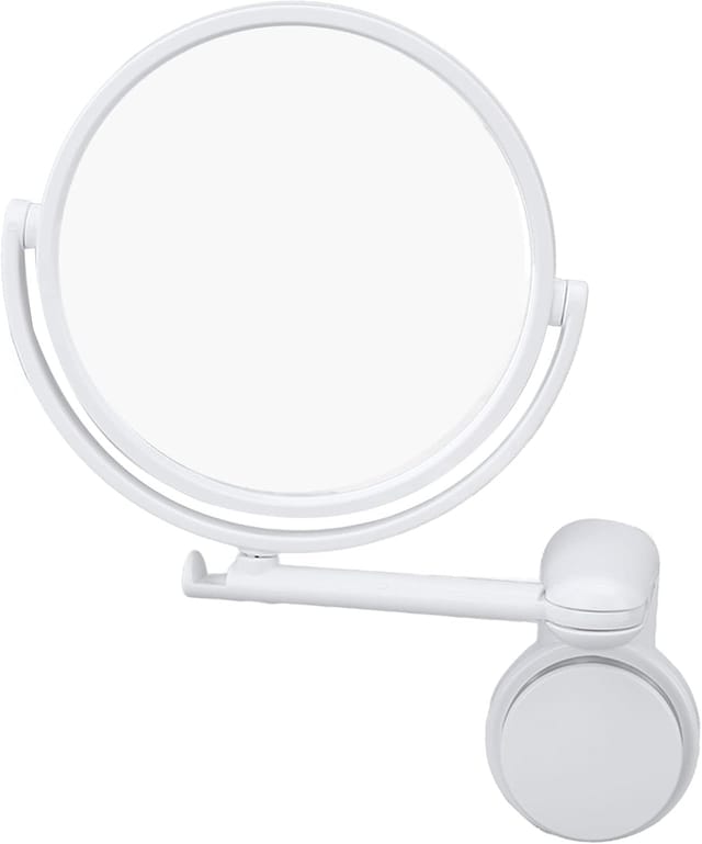 Miroir De Maquillage Mural Rotatif À 360°, Clair, Sans Distorsion, Pliable Individuellement Et Doté D'Une Ventouse.
