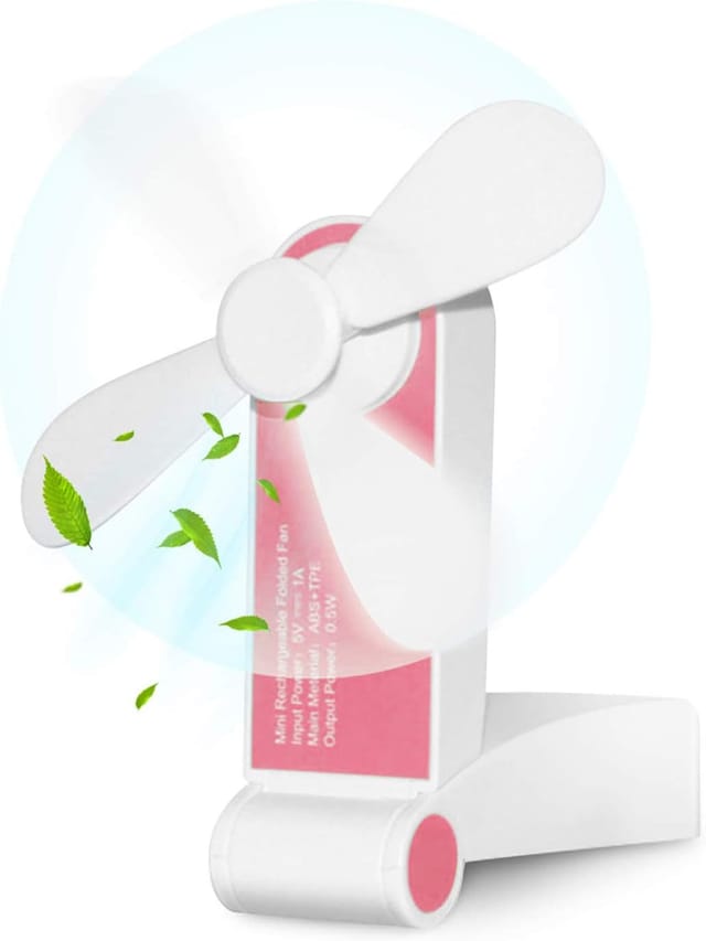 Petit Ventilateur Portable Pliable Rechargeable, Ventilateur De Voyage Usb Pour Bureau Et Extérieur, Compact Et Pratique