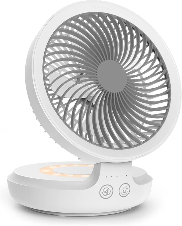 Ventilateur Usb Avec Batterie 4000mah, 4 Vitesses, Oscillation Horizontale Et 120°, Silencieux Et Portable Pour Bureau, Chambre Et Randonnée