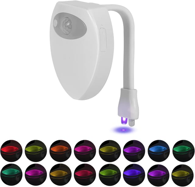 Lampe De Toilette À Détection De Mouvement, 16 Couleurs, Veilleuse Nocturne Pour Salle De Bain, Adaptée À Tous Wc