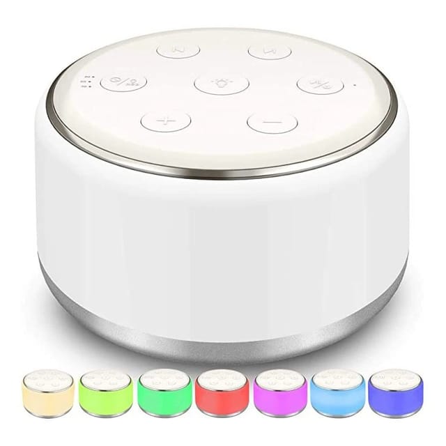 Machine À Bruit Blanc Pour Bébé Avec Veilleuse – 34 Sons Apaisants, Rechargeable, Pour Le Sommeil Des Bébés, Des Enfants Et Des Adultes