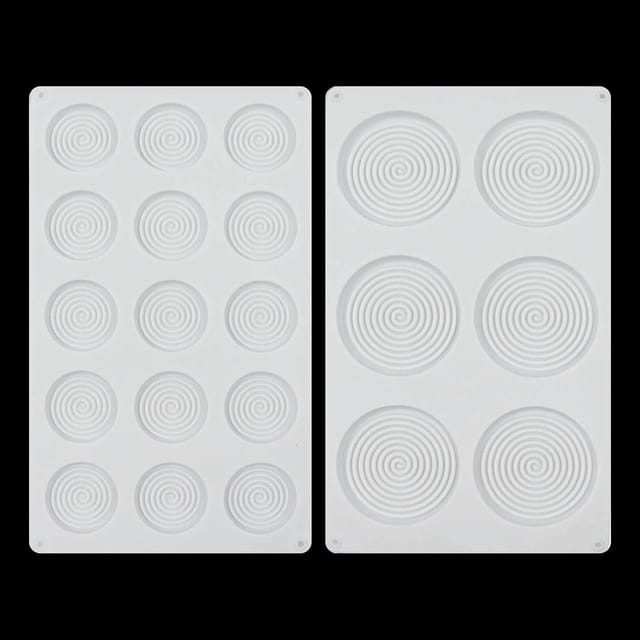 Lot De 2 Moules Ronds En Silicone 3d, Moules Vortex Pour Savon Et Pâtisserie, Résistants