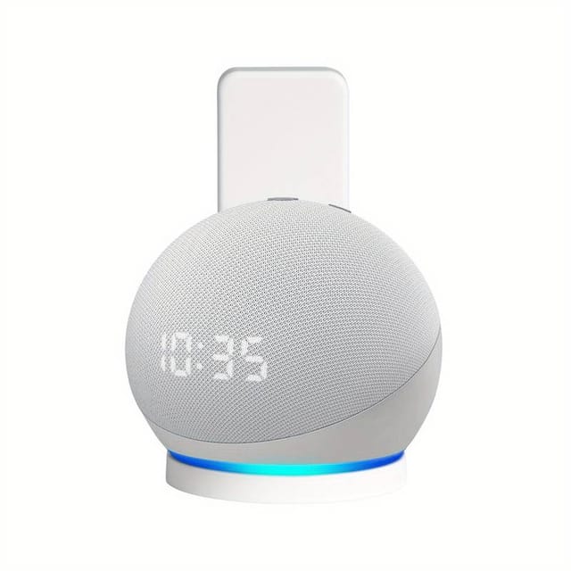 Support Mural Avec Prise De Courant – Accessoire Amélioré Pour Echo Dot 4/5 Avec Gestion Des Câbles, Support Mural De Haute Qualité Et Peu Encombrant Pour Echo Dot 4/...