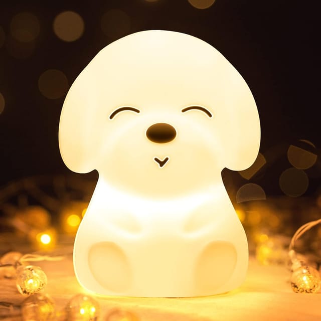 Veilleuse Pour Enfants - Adorable Veilleuse En Silicone En Forme De Chiot Kawaii Pour Bébés Et Jeunes Enfants, Idéale Pour Les Anniversaires Et Les Idées Cadeaux De Noël.
