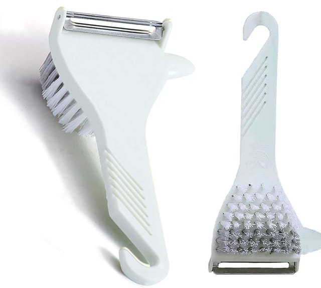 Lot De Deux Brosses Et Éplucheurs Deux En Un Pour Pommes De Terre Fruits Et Légumes Outil De Nettoyage Et Épluchage Combiné Pratique