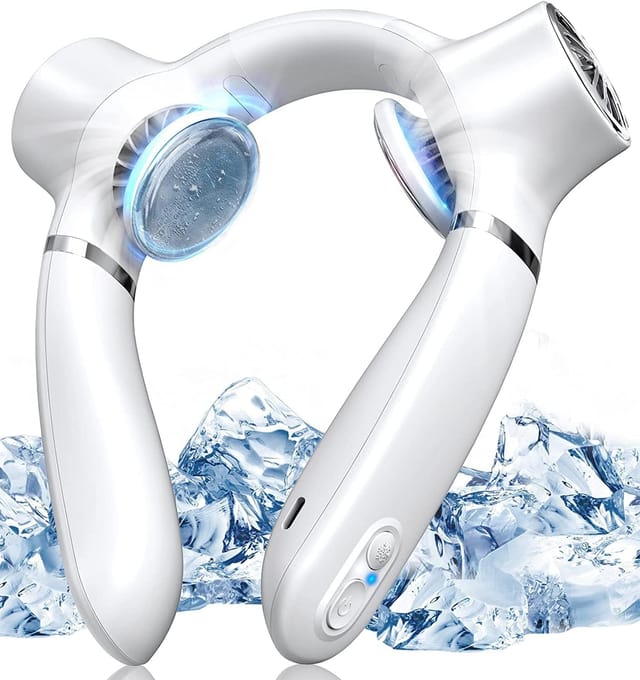 Ventilateur De Cou Portable, Mini Ventilateur Usb Portatif, 3 Vitesses, Idéal Pour L'Extérieur, La Cuisine, Le Bureau Et Le Camping (blanc).