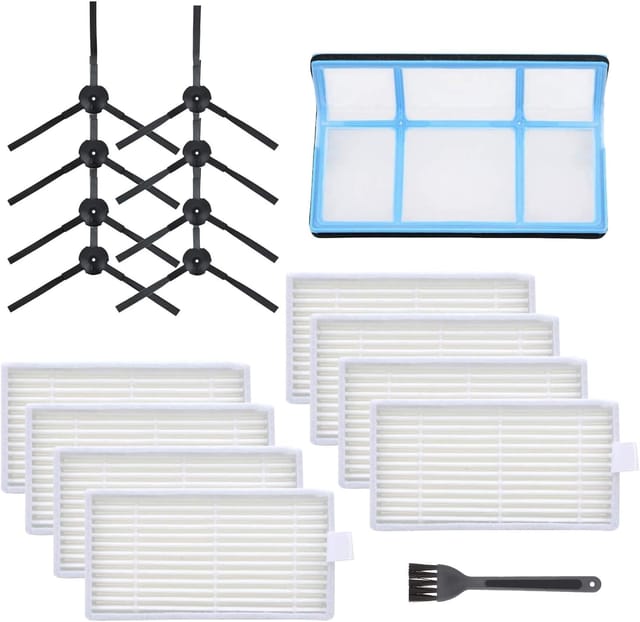 Pièces De Rechange Pour Aspirateur Robot Ilife V3 V3s V5 V5s Pro, Kit D'Accessoires Comprenant Un Filtre Principal, Des Brosses Latérales Et 8 Filtres Pour Aspirateur Robot (1+8+8)