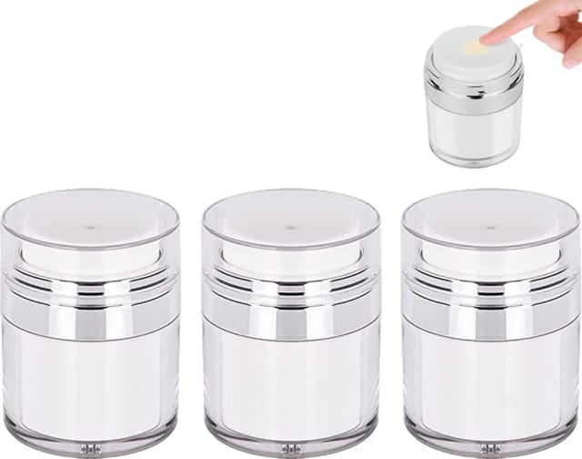 Set De Trois Pots Pour Crème Trente Millilitres Avec Pompe Pour Lotion Et Gel Douche Contenants Vides Rechargeables