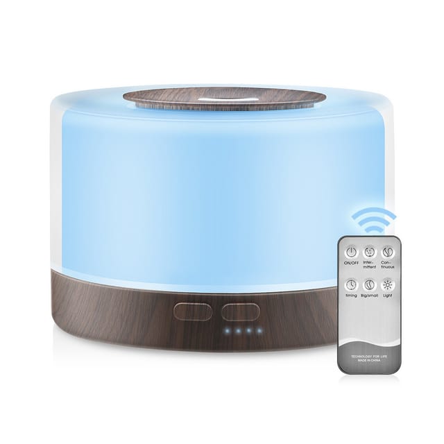 Humidificateur D'Air 500ml Avec Diffusion D'Aromathérapie - Ultrasonique, Lumière Led, Pour Relaxation Et Bien-être