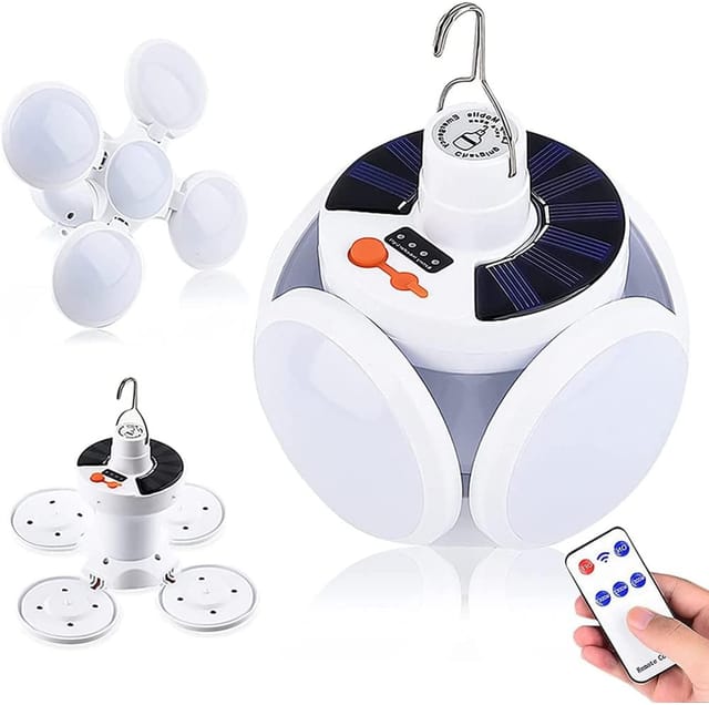 Lampe De Camping Solaire, Lanterne Led De Camping Étanche Rechargeable Usb, 5 Modes Sos, Télécommande Intelligente, Lampe De Camping Led Pliable Et Étanche.