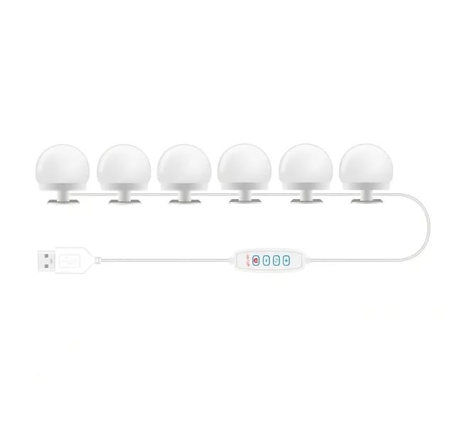Lampe Miroir Usb Pour Maquillage, Éclairage À Trois Tons Et À Intensité Variable, Ampoule Pour Miroir De Maquillage (lot De 6)