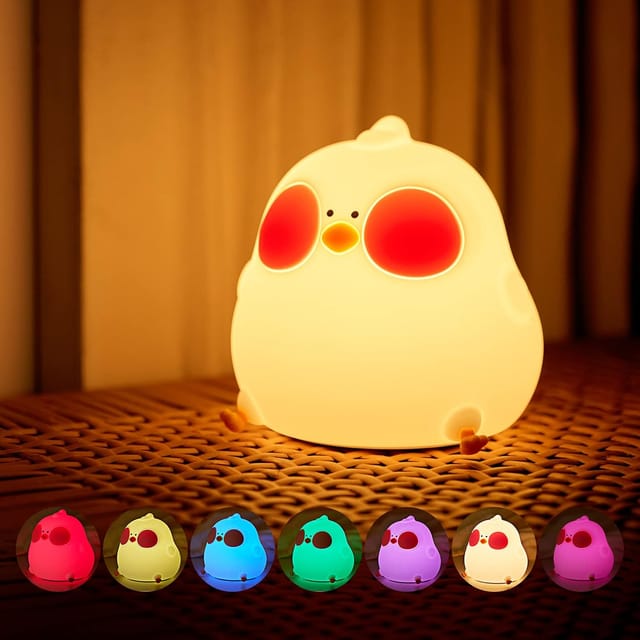 Veilleuse Enfant 7 Couleurs Led Rechargeable Usb, 1200mah Avec Minuterie Tactile, Décoration Kawaii Pour Chambre