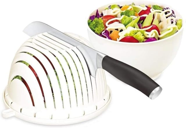 Bol Coupe Salade De Fruits Et Légumes Multifonction Avec Filtre Rotatif Double Couche Outil De Cuisine Pour Préparer Des Salades Fraîches
