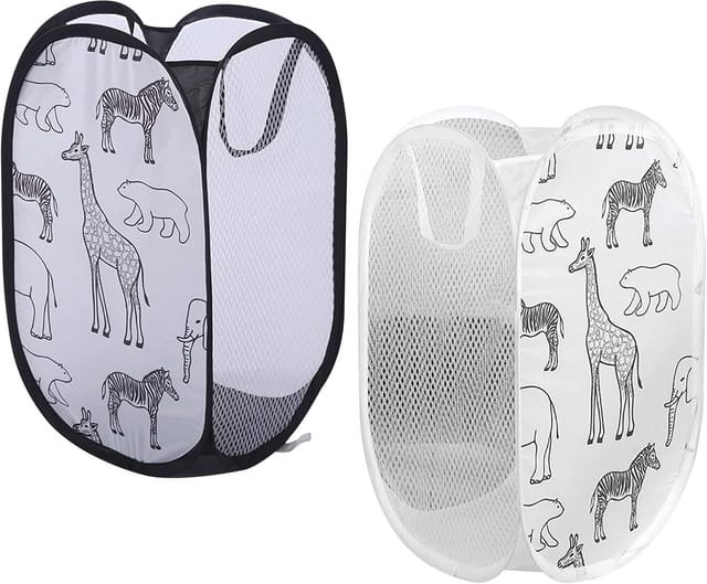 Lot De 2 Paniers À Linge Pliables Avec Poignées, Filets Pour Chambre D’enfant Et Camping