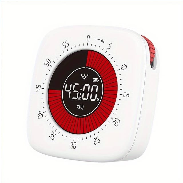 Minuteur Silencieux À Compte À Rebours, Minuteur De Cuisine Intelligent De 60 Minutes, 4 Niveaux De Réduction Du Son Avec Vibration Et 3 Niveaux De Luminosité, Accessoires Ménagers